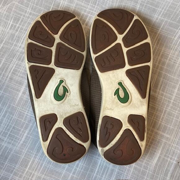 Olukai Nohea Mesh Mens 13 Slip On Loafers Brown Fold Down Heel Slide Shoes - Picture 6 of 9